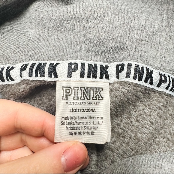 PINK VS Colorblock Cowlneck Sweatshirt Pastel Yellow, Gray, Blk & White - Picture 7 of 8